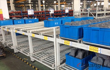 常州國茂減速電機(jī)零部件存儲(chǔ)式輥道貨架